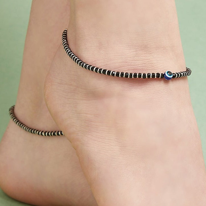 Evil Eye Beads 925 Silver Anklets - Silver Jewelery 925