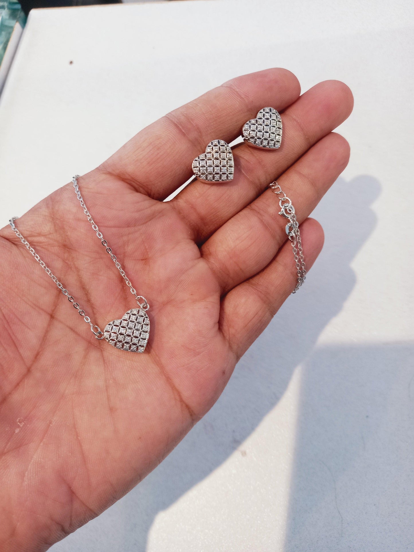 Heart Chain Pendant - Silver Jewelery 925