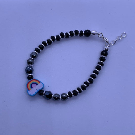 Baby Adjustable Rainbow Nazariya Bracelet - Silver Jewelery 925