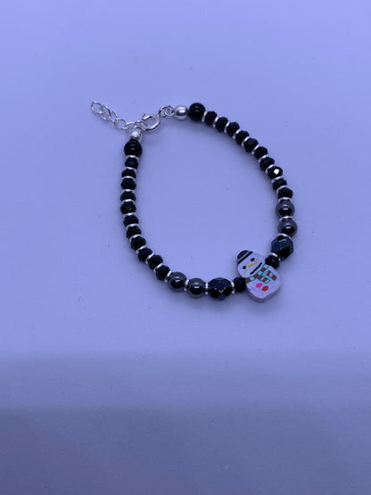 Baby Adjustable Snowman Nazariya Bracelet - Silver Jewelery 925