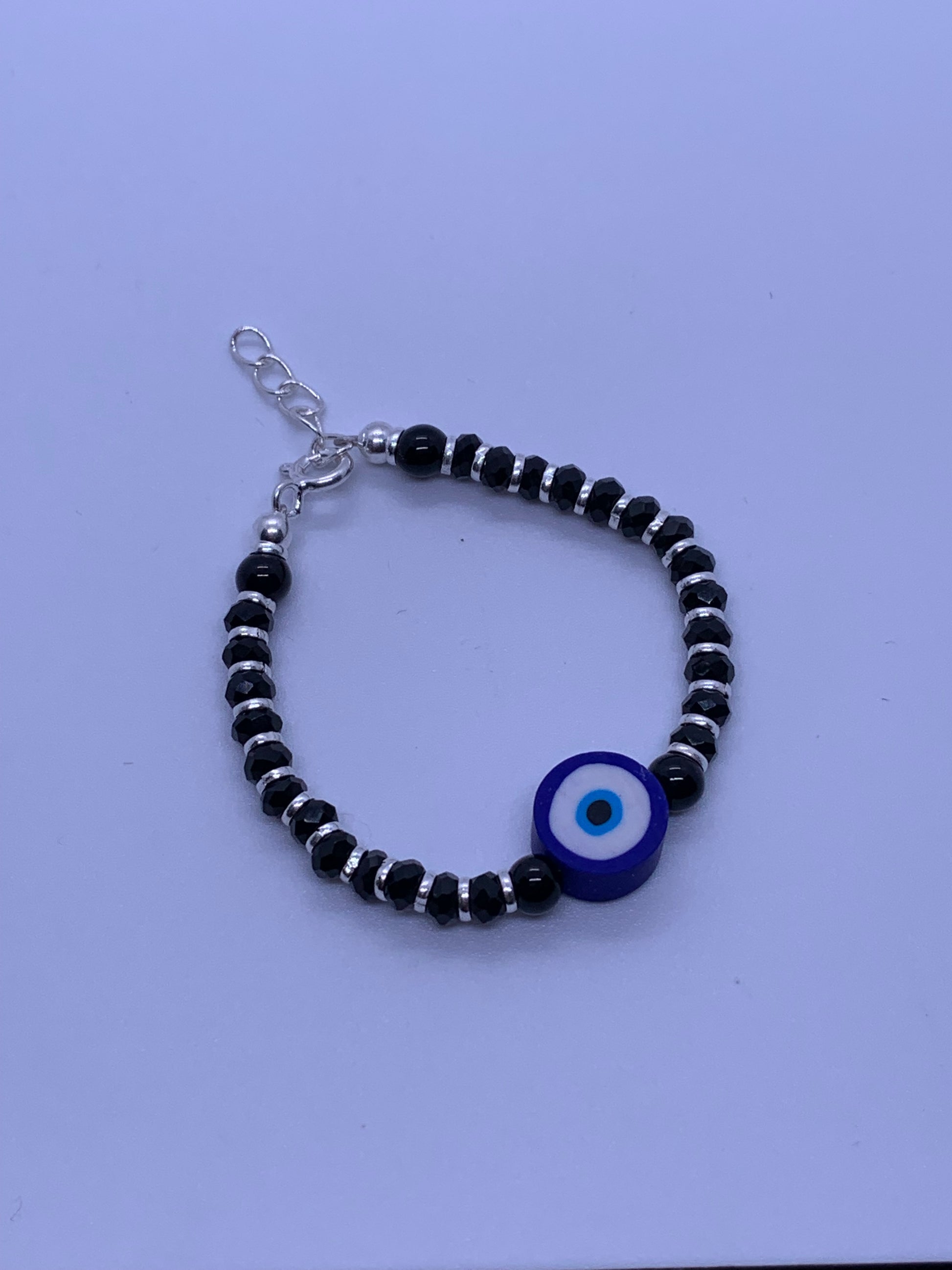 Baby Adjustable Evil Eye Nazariya Bracelet - Silver Jewelery 925