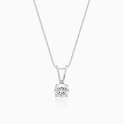 Silver Zircon Pendant with Link Chain - Silver Jewelery 925
