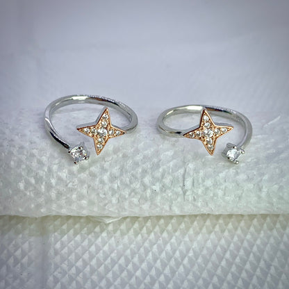 Star Toe Ring Pure Silver - Silver Jewelery 925