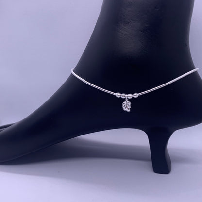 Pure Silver Leafs Anklet - Silver Jewelery 925