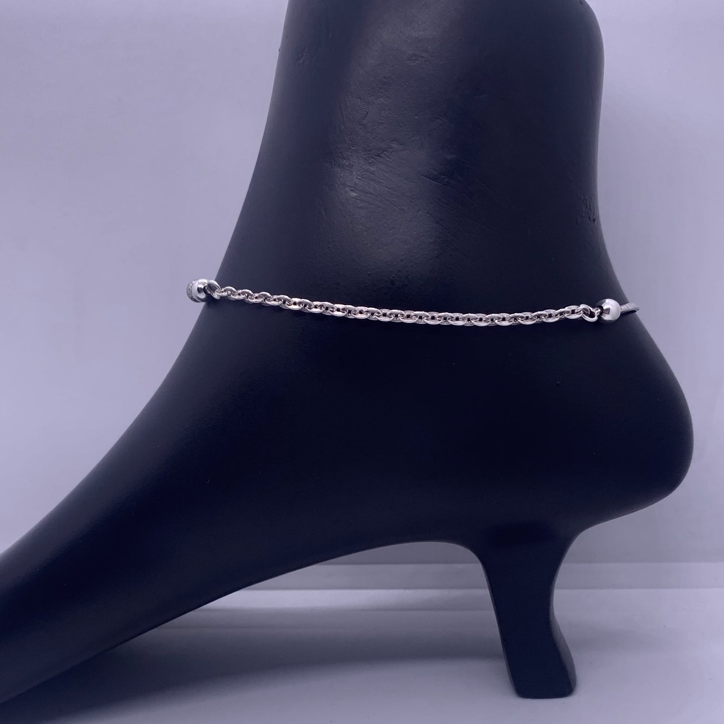 Beautiful Rope and Chain Pure Silver Anklet - Silver Jewelery 925