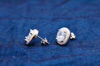 Premium Solitaire Diamond Silver Earring