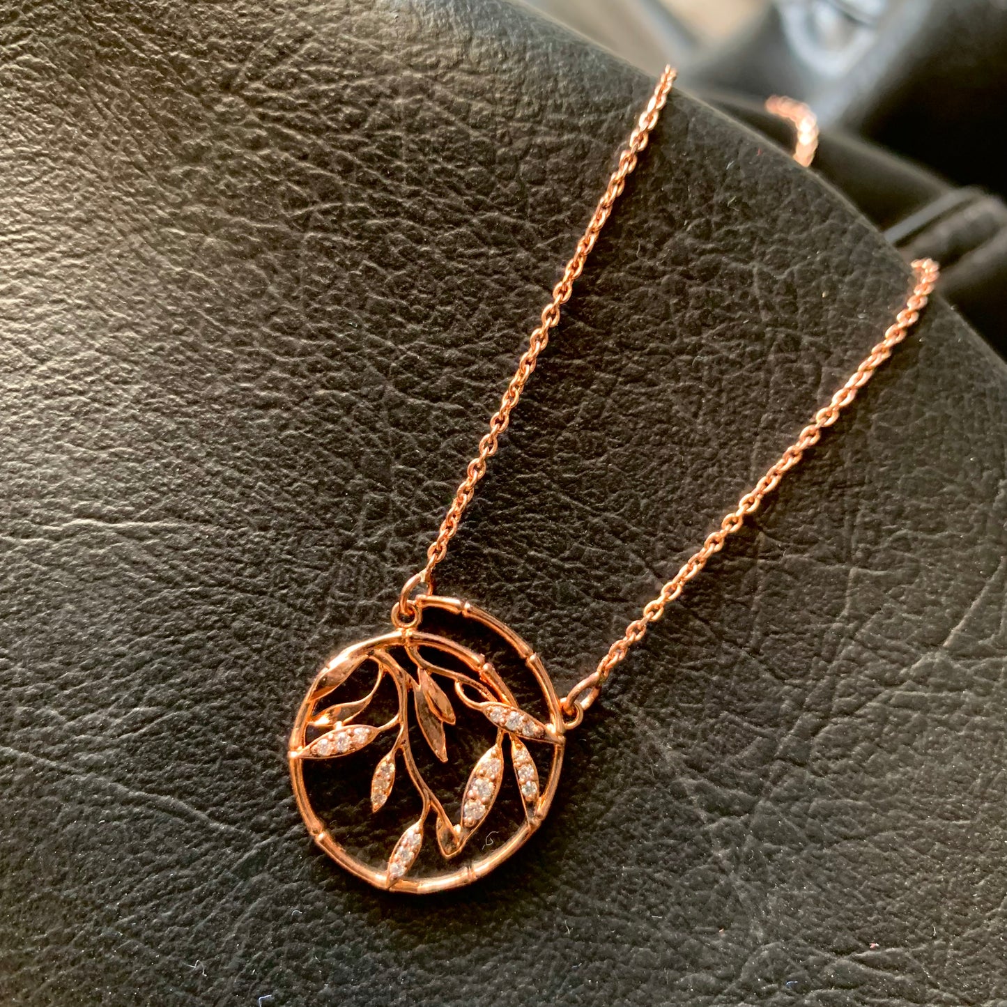 Modern Necklace Rose Gold Pure Silver