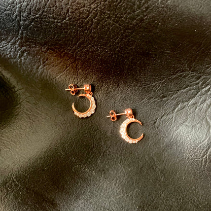 Moon Diamond Earring Rose Gold