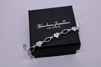 Heart Bracelet Pure Silver