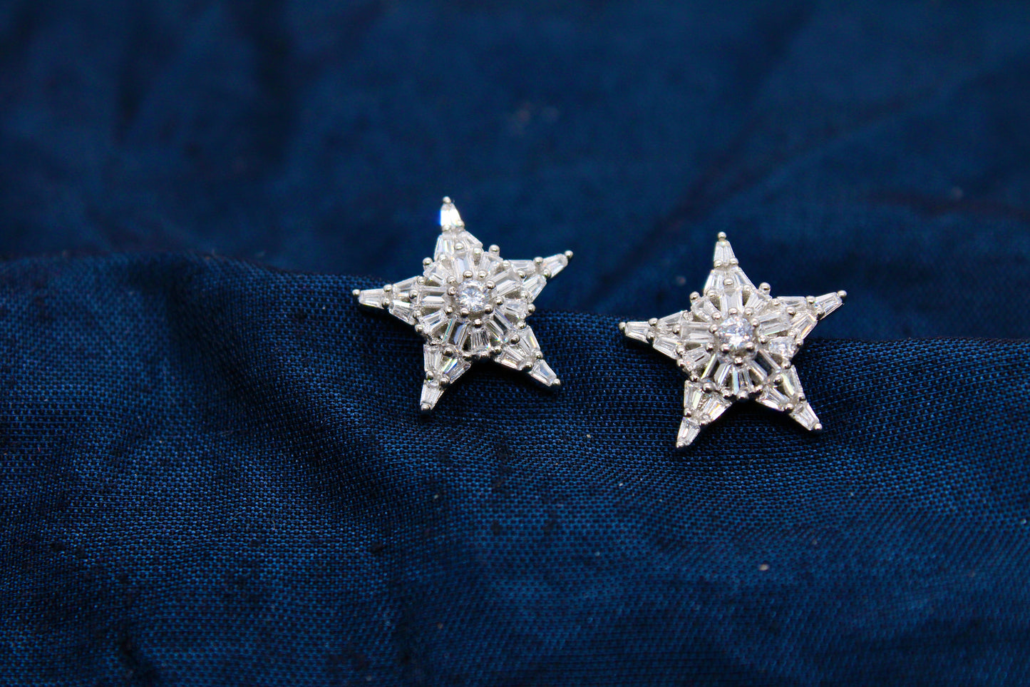 Star Diamond Sterling Silver Earring