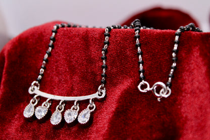 Diamond Heart Mangalsutra of sterling silver