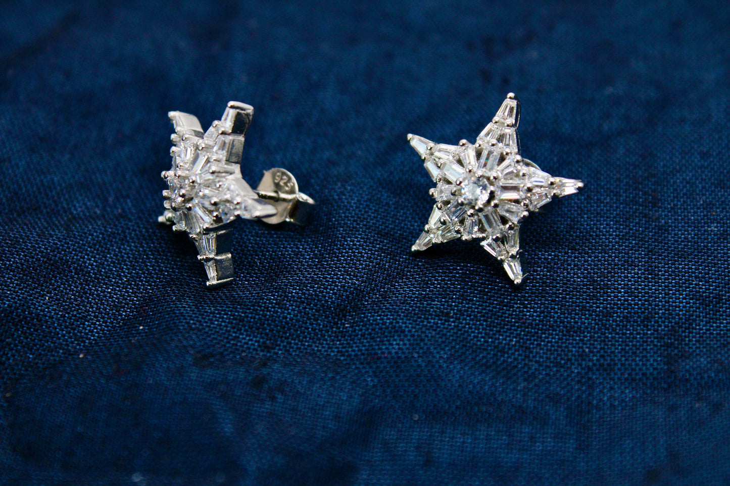 Star Diamond Sterling Silver Earring