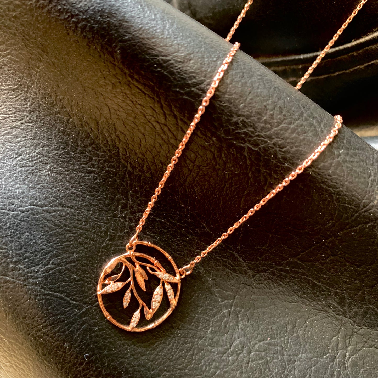 Modern Necklace Rose Gold Pure Silver