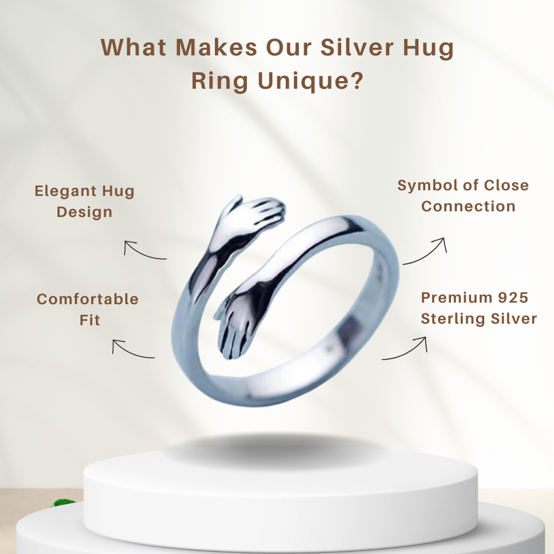 Hugging Hands Ring | Women's 925 Sterling Silver Ring