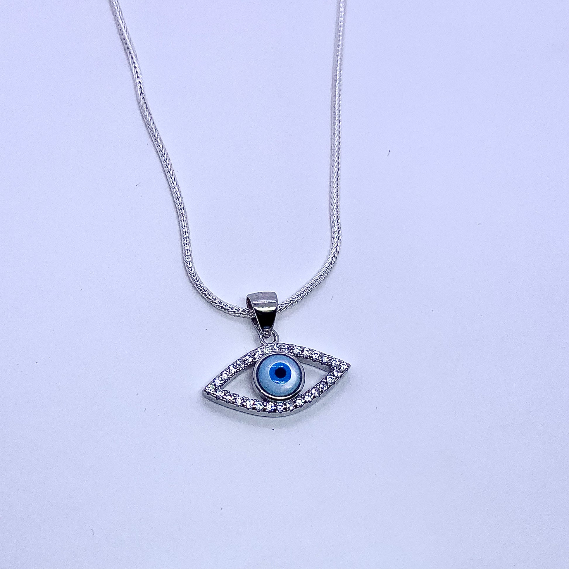 Evil Eye Necklace Pendant - Silver Jewelery 925