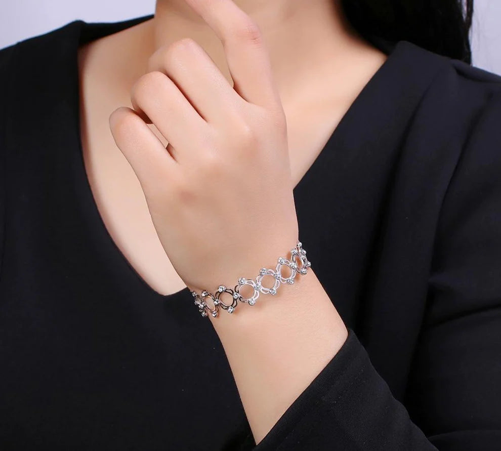 Stainless Steel Adjustable Engravable Heart Beaded Bracelet | Wholesale  Jewelry Website