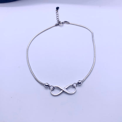 Infinity Pure Silver Anklet - Silver Jewelery 925